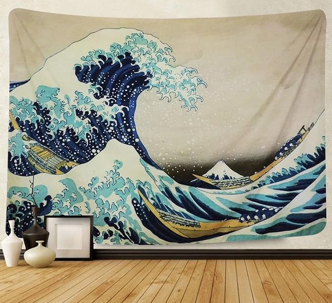 Martine Mall Tapestry Wall Hanging Of The Great Wave Off Kanagawa